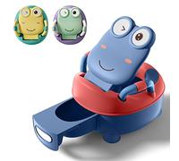 Froadp Orinales para Bebés de 0 a 6 años, Inodoro Entrenador para Niños con PU Asiento y Orinal Extensible, Extraíble WC Retrete Portátil con Tapa en Forma de Rana para Infantiles (48.5cm, Azul)