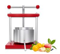 Froadp Prensas de Vino de Acero Portátil con Manivela y Red de Prensador Prensa de Puré Móvil Exprimidor de Zumos Lavable Manual Pequeño para Bayas Vinos de Casera Frutas Manzana (3L)