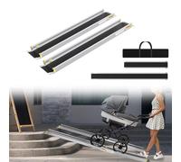 Froadp Rampa telescópica para silla de ruedas, para silla de ruedas, de aluminio, hasta 300 kg, capacidad de carga 121-183-213 cm, rampa telescópica ajustable