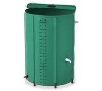 Froadp Tanque de agua de lluvia plegable de 380 litros con tapa y escala, lona mate, depósito de agua para riego de jardín, depósito de agua para riego de jardín, barril de agua de lluvia, incluye
