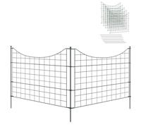 Froadp Valla para estanque, 11 piezas, juego de vallas de metal para perros, valla de jardín, valla para jardín, 5 elementos de valla y 6 varillas de fijación, resistencia a los rayos UV, cercado para