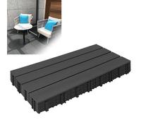 Froadp WPC Suelos de Exterior, 60x30cm Baldosas para Terrazas, Cubiertas de Jardín impermeables con Sistema de Drenaje, Piso Antideslizante Tablas para Balcón Piscina Patio(1m², Antracita)