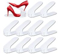 Froadp Zapatero Ajustable 20 piezas Portátil de Plástico Ajustable en Altura 3 Niveles Organizadores de Zapatos Soporte para Entrada Armario Vestidor(Blanco)