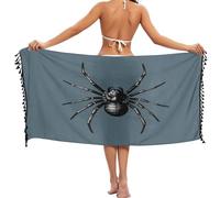 FRODOTGV Black Cobweb on the Web Fringe Beach Pareo, Telaraña negra en la red, M
