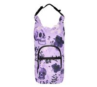 FRODOTGV Bolsa bandolera para botella de agua, diseño de flores y calaveras, varios tamaños, para caminar, senderismo, equipo de agua, mochila para botellas de agua de 20/24/32/40 onzas