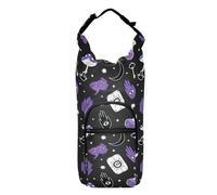 FRODOTGV Bolsa de almacenamiento para botellas de agua con diseño de seta y ojos malvados, fácil de llevar, mochila con cordón y soporte para botellas de agua, se adapta a botellas de 20/24/32/40