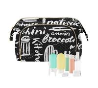 FRODOTGV Bolsa de cosméticos, tocino de chef en blanco y negro, bolsas de cosméticos para mujer, bolsa de viaje portátil para mujer, monedero de viaje, Chef Bacon Negro y Blanco, 1 Size