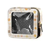 FRODOTGV Bolsa de maquillaje abstracta de mal de ojo blanco transparente para niñas, organizador de cosméticos con cremallera, Gatos con bonita pata, 1 Size