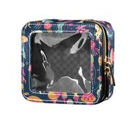 FRODOTGV - Bolsa de maquillaje de piel blanca y negra transparente para bolso para niñas y mujeres, organizador de cosméticos, bolsas de viaje para artículos de cambiador, Colorful Jellyfish, 1 talla