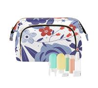 FRODOTGV Bolsa de maquillaje floral Liberty de color rojo, blanco y azul para bolso esencial para mujer, monedero con cremallera, Rojo Blanco Azul Liberty Floral, 1 Size