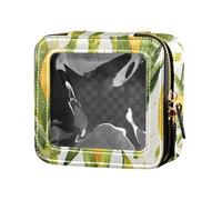 FRODOTGV Bolsa de maquillaje pequeña transparente de dibujos animados de elefante colorido para bolso para niñas y mujeres, neceser de viaje, Hermosa acuarela exótica de mazorcas de maíz, talla de un