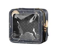FRODOTGV Bolsa de maquillaje transparente con estampado rosa y flores con cremallera para el cuidado de la piel, organizador portátil de cosméticos para niñas, Mandala Moon Sun Zodiac, talla de un