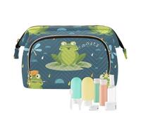 FRODOTGV Bolsa de maquillaje, varias ranas divertidas, safari, hongos, princesas, bolsas de maquillaje para mujer, bolsa de cambio ligera de viaje, Varias ranas divertidas de safari, setas princesas,