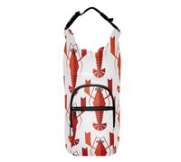 FRODOTGV Bolsa de transporte para botella de agua de langostas geométricas rojas, varios tamaños, soporte para botella de agua para ciclismo, senderismo, se adapta a botellas de 20/24/32/40 onzas