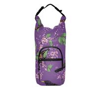 FRODOTGV Bolsa de transporte para botellas de agua, varios tamaños, diseño de pájaros y flores moradas, con aislamiento, para botellas de 20/24/32/40 onzas