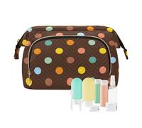 FRODOTGV Bolsa de viaje colorida con diseño de lunares, bolsa de cosméticos de viaje para cosméticos esenciales para bolso, Colorful Polka, 1 Size