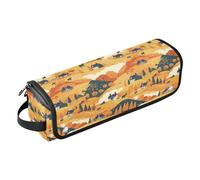 FRODOTGV Bolsa de viaje impermeable de doble capa con patrón de tigres verdes botánicos para mujer, con almohadilla resistente al calor para alisador y secador de pelo plano, Salvaje oeste de Escocia