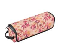 FRODOTGV Bolsa de viaje impermeable de doble capa con patrón de tigres verdes botánicos para mujer, con almohadilla resistente al calor para alisador y secador de pelo plano, Patrón de ramas de hojas