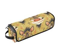 FRODOTGV Bolsa de viaje para herramientas de pelo con caras de animales divertidas y alfombrilla resistente al calor, funda de transporte portátil para planchas planas, alisadores, rizadores, estuche