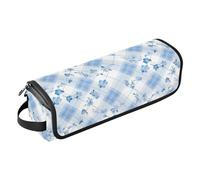 FRODOTGV Bolsa de viaje para herramientas de pelo de color azul aciano y alfombrilla resistente al calor, estuche de viaje grande para herramientas calientes, rizador, planchas planas, voluminizador
