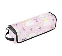 FRODOTGV Bolsa de viaje para herramientas para el cabello, a prueba de polvo, organizador portátil para planchas planas, alisadores, rizadores, ilustración de gato lindo, Ilustración de gato lindo, 1