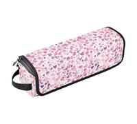 FRODOTGV Bolsa de viaje para herramientas para el cabello, diseño de corazones, rosa, morado, acuarela, para mujer, impermeable, organizador de accesorios de peinado con alfombrilla de hierro para