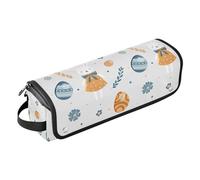 FRODOTGV Bolsa de viaje para herramientas para el cabello, ilustración colorida sobre fondo azul, organizador de accesorios para el cabello, organizador de alisadores de pelo de gran capacidad para