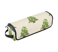 FRODOTGV Bolsa de viaje para mujer con alfombrilla de hierro, organizador portátil portátil para peinar el cabello, con diseño de árboles de Navidad, Ilustración del patrón de árboles de Navidad, 1