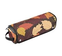 FRODOTGV Bolsa de viaje portátil para herramientas para el cabello para mujer, bolsa de viaje para herramientas de cabello, planchas, rizadores, ilustración de hojas rojas de otoño, Ilustración de