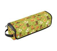 FRODOTGV Bolsa de viaje portátil para mujeres y alfombrilla resistente al calor con cremallera de doble capa para planchas planas, alisadores, divertido tren de vapor bronce, Diseño de botas