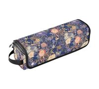 FRODOTGV Bolsa de viaje portátil para mujeres y alfombrilla resistente al calor con cremallera de doble capa para planchas planas, alisadores, divertido tren de vapor bronce, Diseño floral indonesio