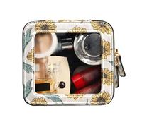 FRODOTGV Bolsa organizadora de maquillaje transparente con diseño retro de girasoles dibujados a mano, bolsas organizadoras de cuero, Girasol retro dibujado a mano, 1 Size