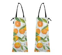 FRODOTGV Bolsas de basura colgantes para coche, paquete de 2 bolsas de basura para coche, patrón floral, frutas naranjas, cubo de basura plegable para coche