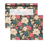 FRODOTGV Bolsas de carpeta de flores de camelia tropical con 3 ojales reforzados, bolsa de almacenamiento para papel A4, cartas, paquete de 2 suministros para el hogar del profesor