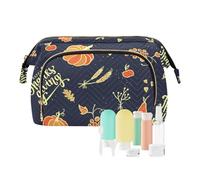 FRODOTGV Bolsas de maquillaje, bolsa de cosméticos para monedero, esenciales, feliz otoño y agradecimiento, almacenamiento de cosméticos, cartera de dinero en efectivo para mujer, Happy Autumn And