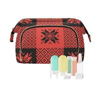 FRODOTGV Bolsas de maquillaje con diseño de cuadros de búfalo, color negro y rojo, organizador de artículos de aseo con cremallera, monedero para mujer, Buffalo Plaid Christmas Pattern Black Red, 1