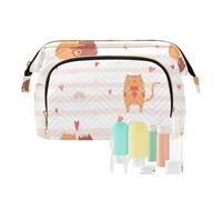 FRODOTGV Bolsas de maquillaje de viaje, bolsa de cosméticos de viaje, esenciales, monedero para mujer, lindo abrazar gatos y un gato, Lindos gatos abrazando y un gato sosteniendo un corazón, 1 Size