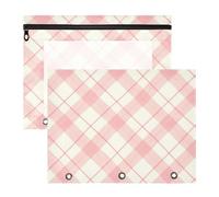 FRODOTGV Bolsas para lápices de búfalo blanco y rosa, carpetas de bolsillo transparentes para cartas de papel A4, paquete de 2 unidades de almacenamiento de suministros de arte para profesores