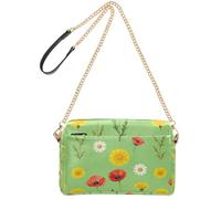FRODOTGV Bolso cruzado de hombro para mujer, capacidad de 2,5 L | Durables - Ranura para tarjetas de metal de piel sintética y bolsillo interior, manos libres, para viajes, prado, flores