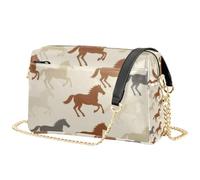 FRODOTGV Bolso cruzado para mujer de 2,5 L de capacidad | Piel sintética suave, compartimentos con cremallera, fácil de limpiar, compras, uso diario, caballo salvaje