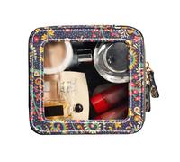FRODOTGV Bonita bolsa de maquillaje transparente impermeable para viaje, organizador de maquillaje, mandalas, floral, sin costuras, Mandalas Floral sin costuras, 1 Size