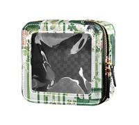 FRODOTGV Buffalo Plaid Bunny Lapbits Happy Easter Mini bolsa de maquillaje, transparente, 16 cm, 1 Size
