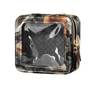 FRODOTGV Buffalo Plaid Bunny Lapbits Happy Easter Mini estuche de maquillaje transparente, 19, talla única