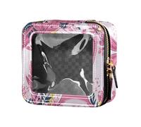 FRODOTGV Buffalo Plaid Bunny Rabbits Happy Easter Mini - Bolsa de maquillaje transparente, 03, 1 Size