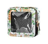 FRODOTGV Buffalo Plaid Bunny Rabbits Happy Easter Mini - Bolsa de maquillaje transparente, 08, 1 Size