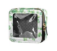 FRODOTGV Buffalo Plaid Bunny Rabbits Happy Easter Mini - Bolsa de maquillaje transparente, 09, 1 Size