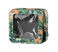 FRODOTGV Buffalo Plaid Bunny Rabbits Happy Easter Mini - Bolsa de maquillaje transparente, 15, 1 Size