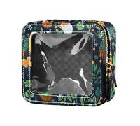 FRODOTGV Buffalo Plaid conejito conejos feliz Pascua mini bolsa de maquillaje transparente transparente, 12 US, 1 Size