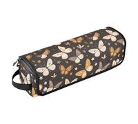 FRODOTGV Butterfly Beautiful Brown - Bolsa de viaje para rizador de mujer, funda de transporte extraíble y alfombrilla resistente al calor para planchas planas y alisadoras, Mariposa hermosa marrón, 1