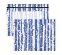 FRODOTGV Carpeta portátil con 3 agujeros para 3 anillos, 2 unidades, diseño de flores rosadas y árboles blancos